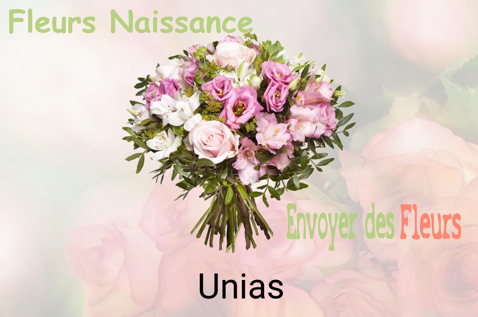 Bouquet de fleurs de naissance livré à Unias